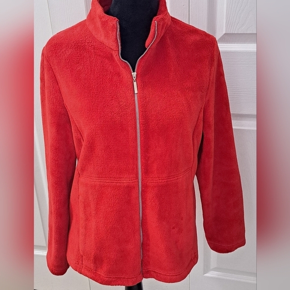 Blast Red Fleece Zip Up Jacket    Size M - Picture 2 of 8